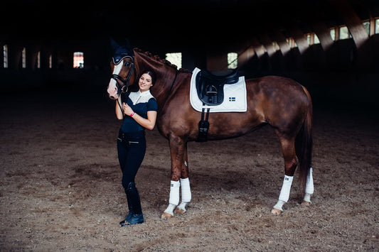 Dressage Saddle Pad Sweden Nation White Full