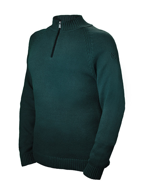 Knitted Half-Zip Top Men Sycamore Green vue 1