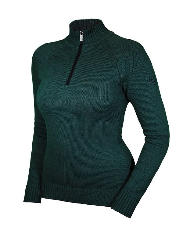Knitted Half-Zip Top Sycamore Green vue 1