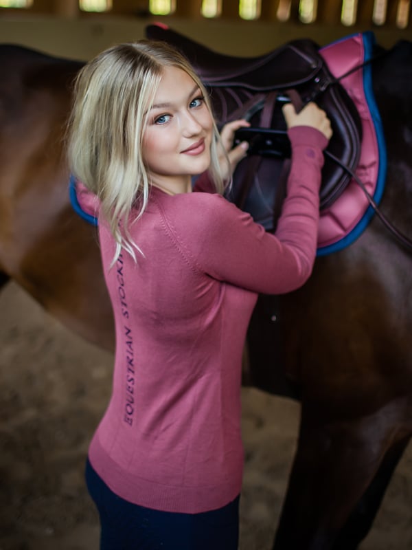 Round Neck Knitted Top Timeless Rose vue 2