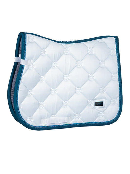 Jump Saddle Pad White Blue Meadow Full