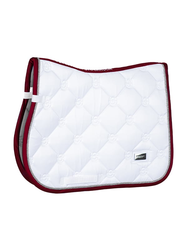 Jump Saddle Pad White Perfection Bordeaux Full vue 1