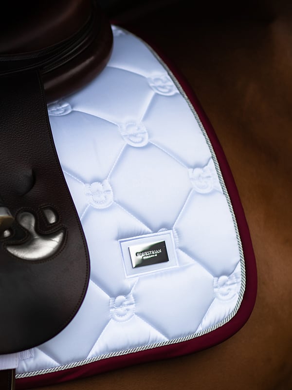 Jump Saddle Pad White Perfection Bordeaux Full