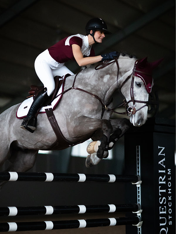 Jump Saddle Pad White Perfection Bordeaux Full