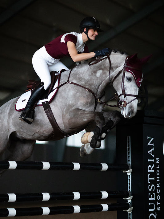 Jump Saddle Pad White Perfection Bordeaux Full