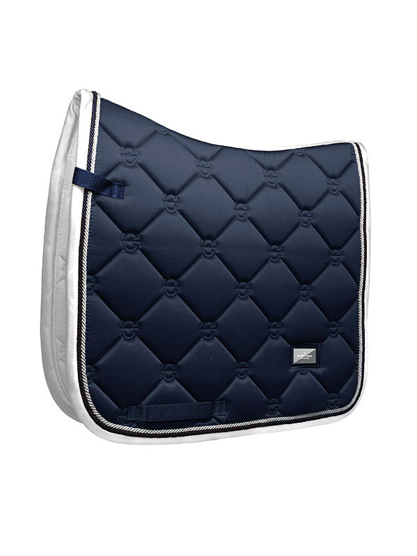 Dressage Saddle Pad Midnight White edge Cob vue 1