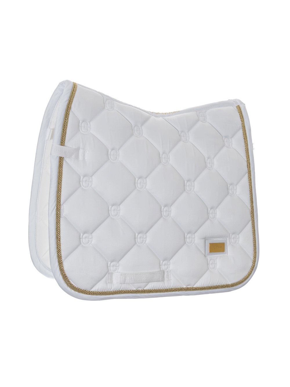 Dressage Saddle Pad White Perfection Gold Cob vue 1