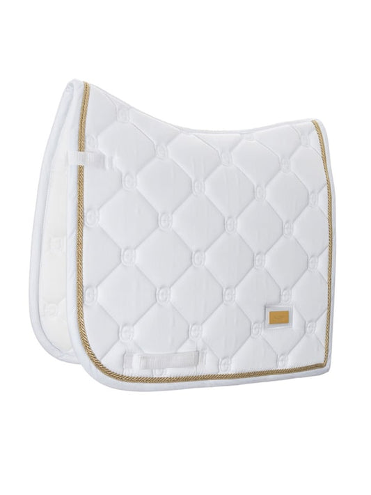 Dressage Saddle Pad White Perfection Gold Full