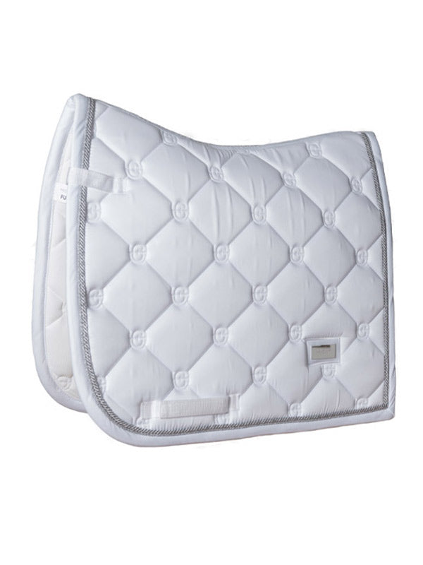 Dressage Saddle Pad White Perfection Silver Full vue 1